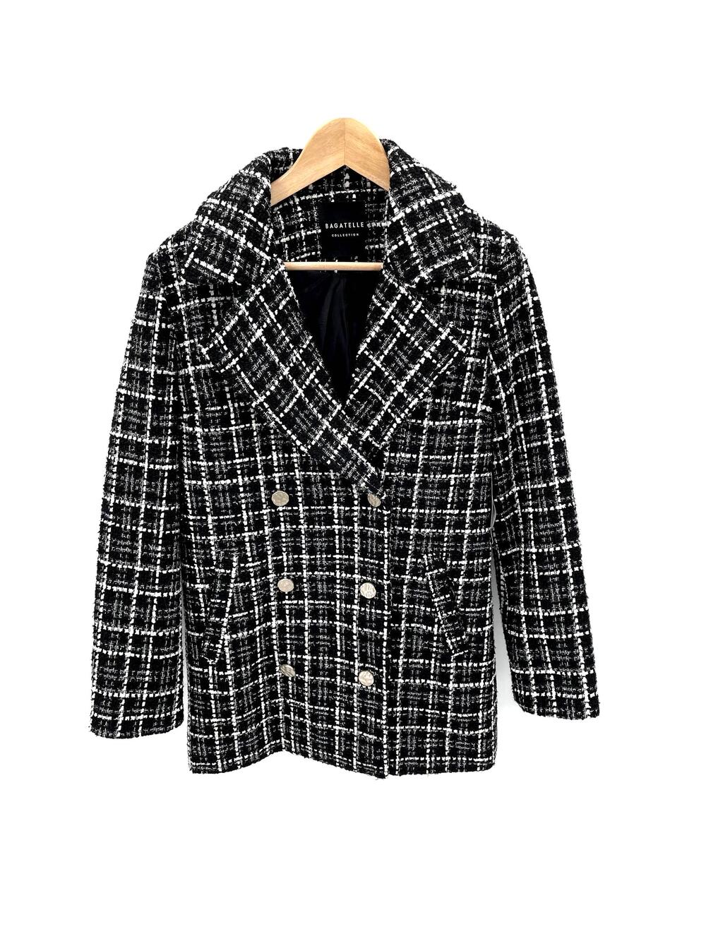 Bagatelle NWT Tweed Pea Coat Double Breasted Jacket // S
